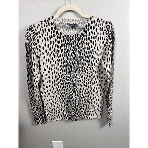 J.CREW MERCANTILE Animal Print Cream Brown Black Leopard Lightweight Sweater S